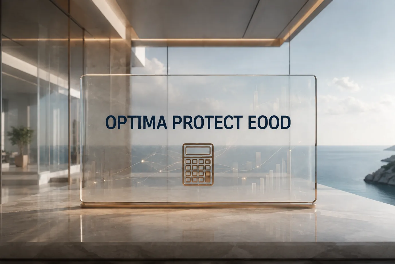 A glass sign reading OPTIMA PROTECT EOOD