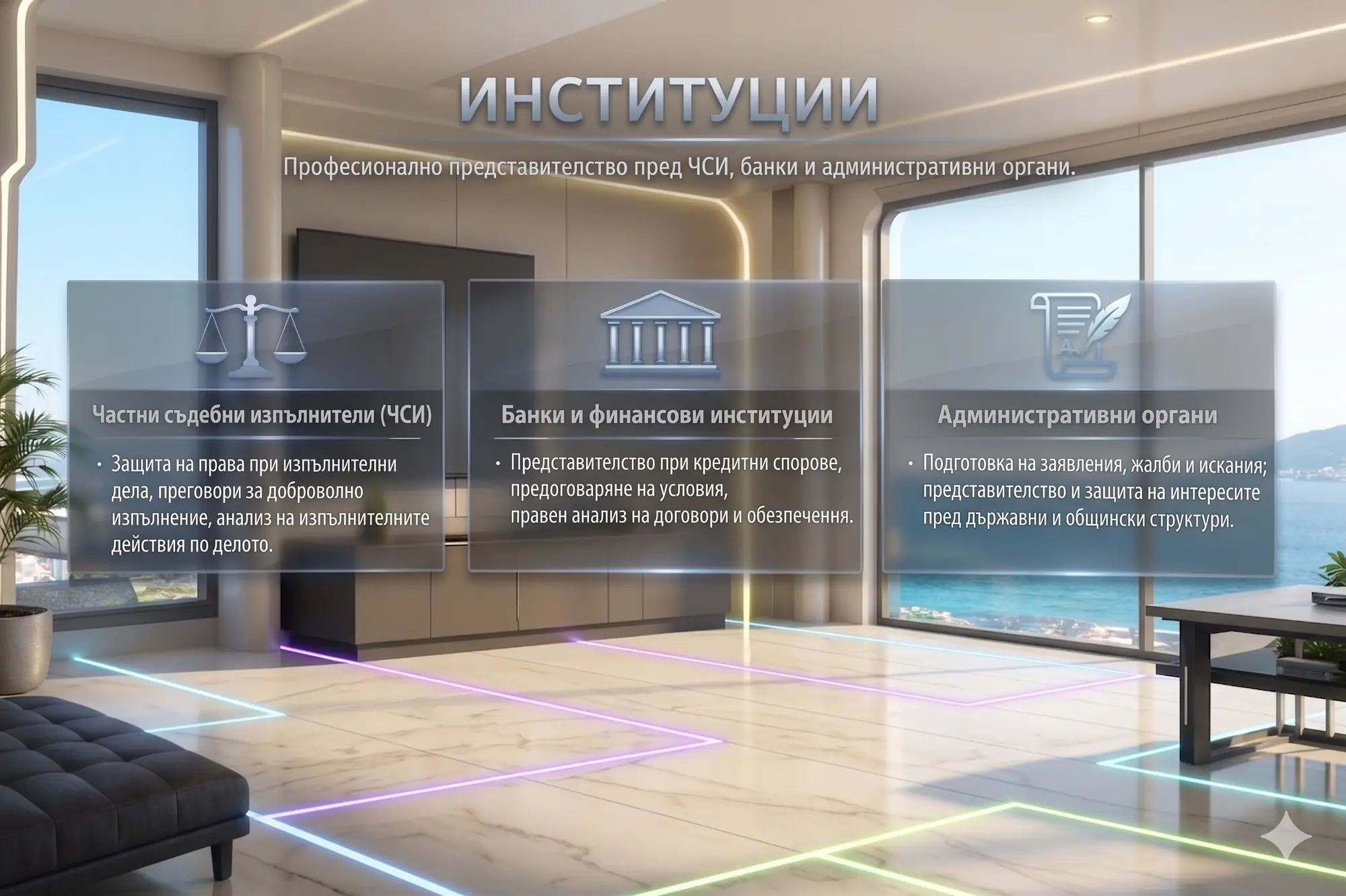 Три институционални направления в интериора на кантората